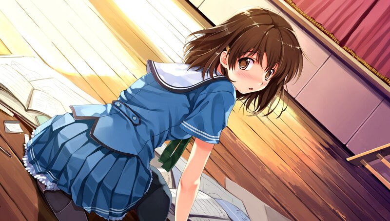 anime girl in school uniform