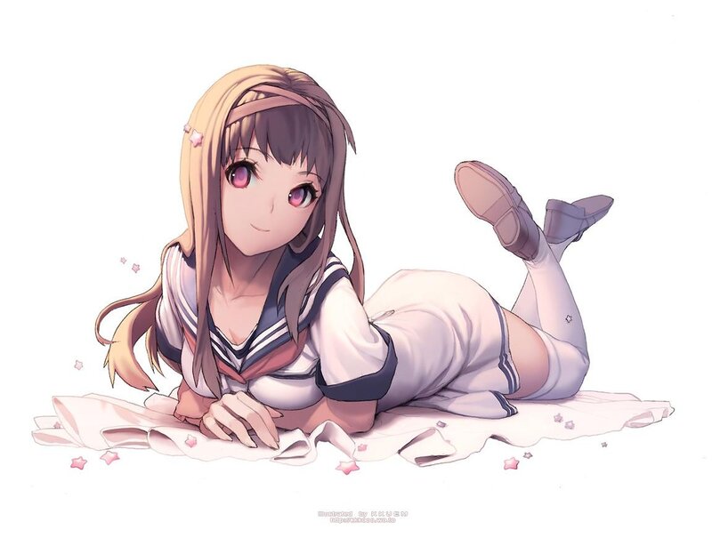 anime girl in school uniform