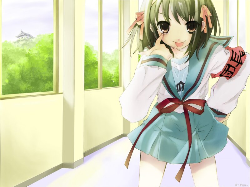 anime girl in school uniform