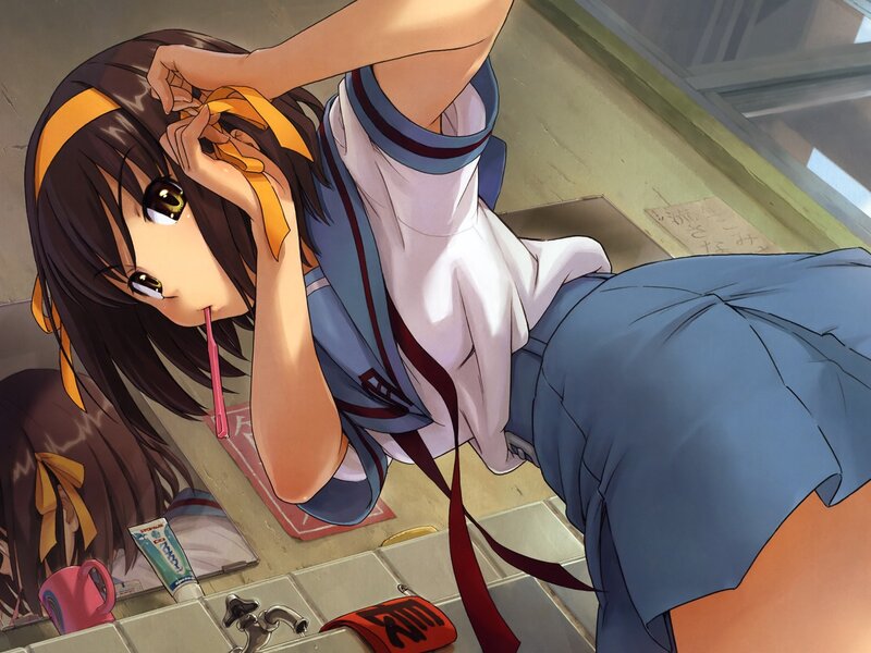 anime girl in school uniform