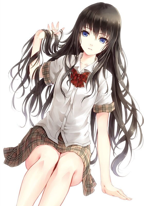 anime girl in school uniform