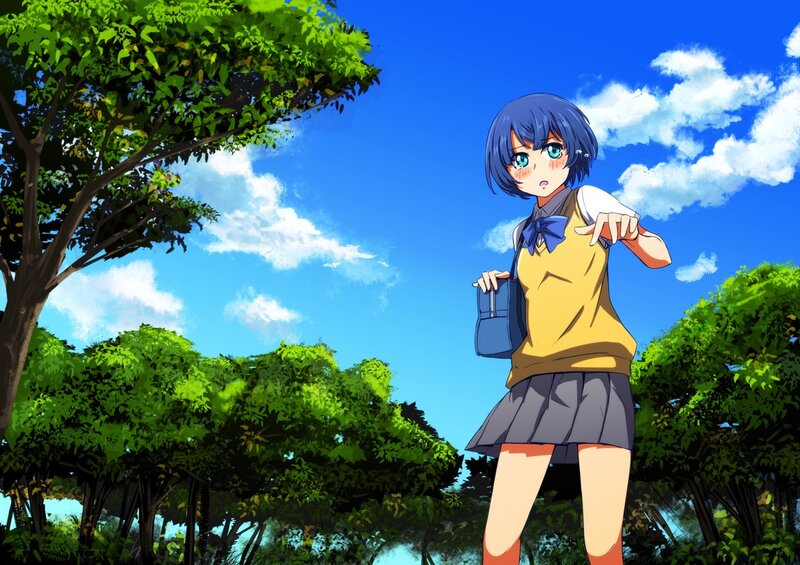 anime girl in school uniform