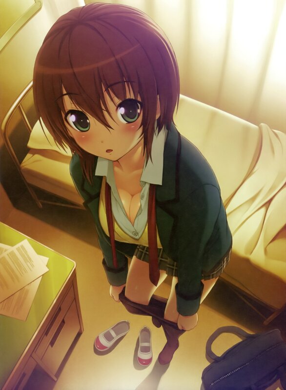 anime girl in school uniform