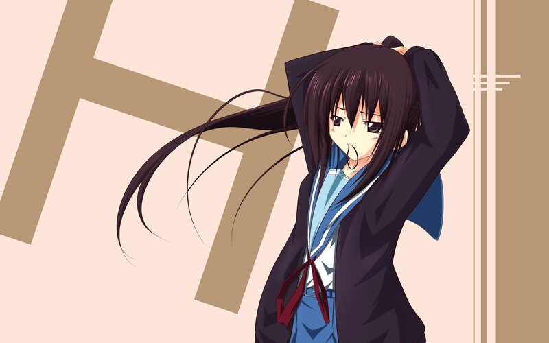 anime girl in school uniform
