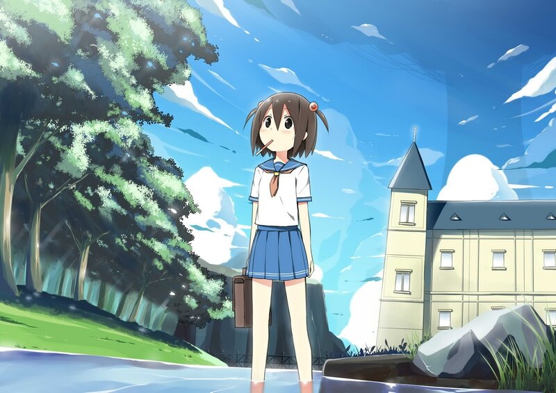 anime girl in school uniform