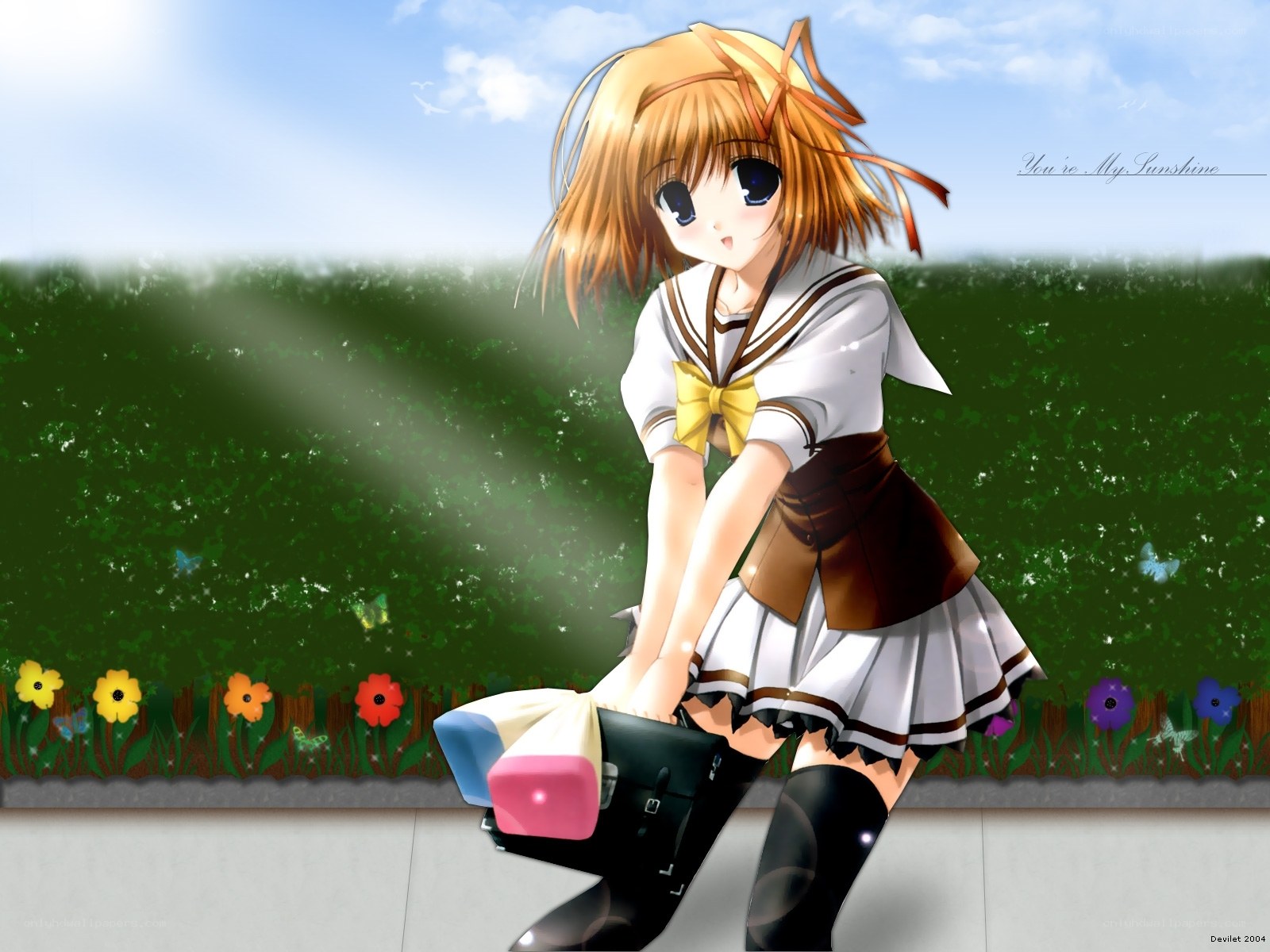 Anime girl in school uniform