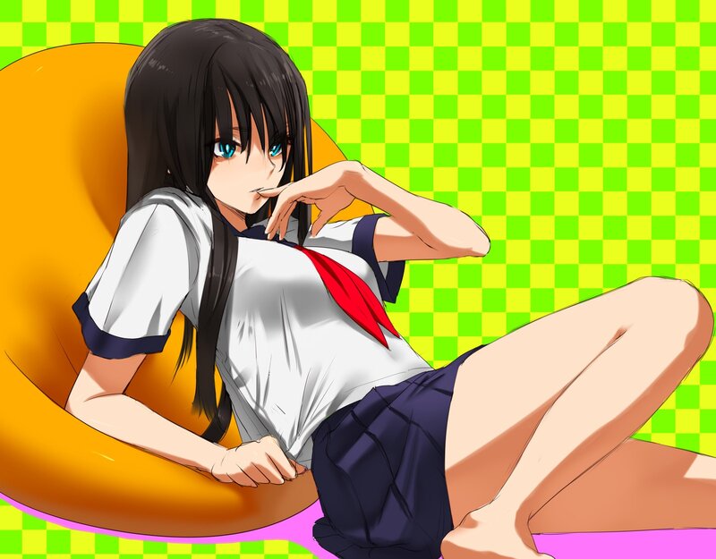 anime girl in school uniform