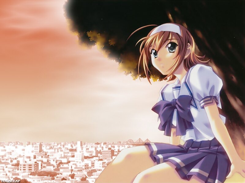 anime girl in school uniform