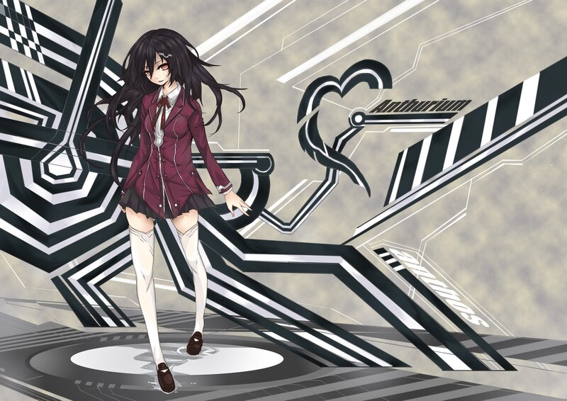 anime girl in school uniform
