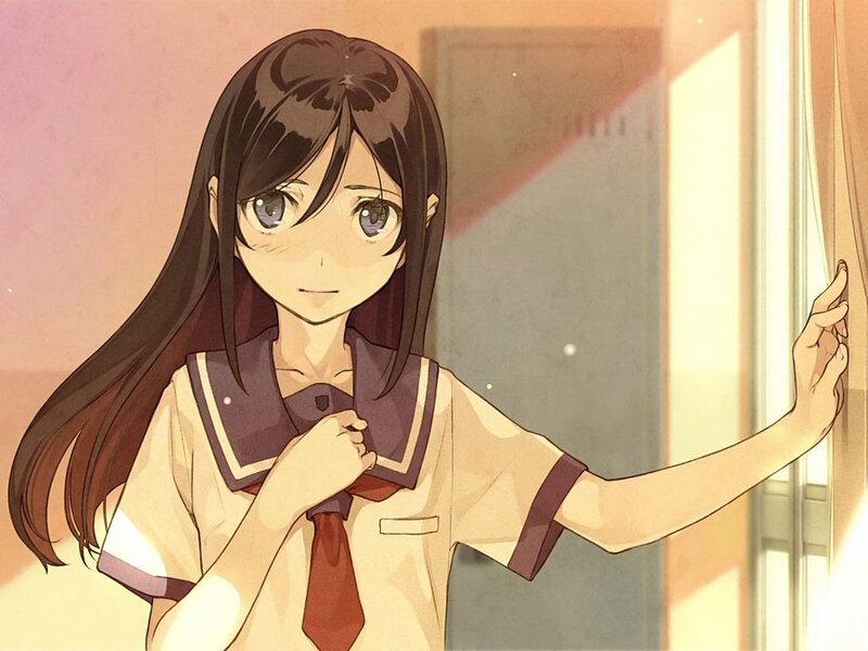anime girl in school uniform