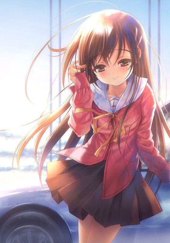 anime girl in school uniform