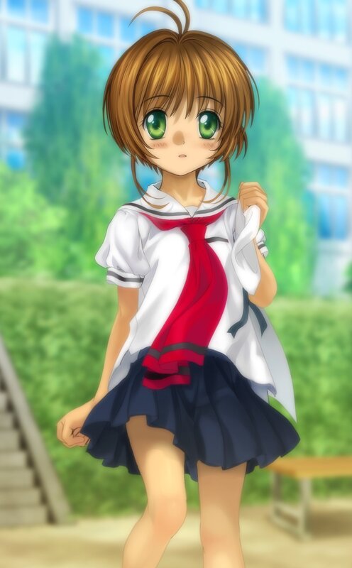 anime girl in school uniform