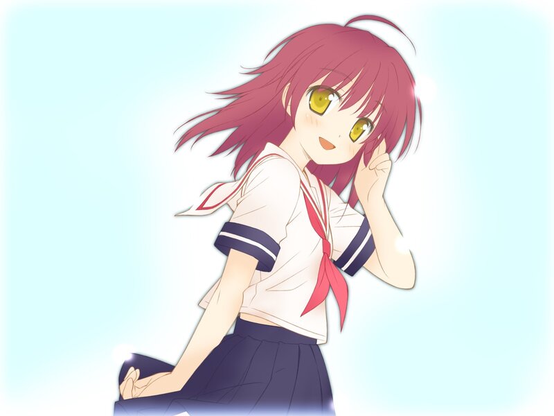 anime girl in school uniform