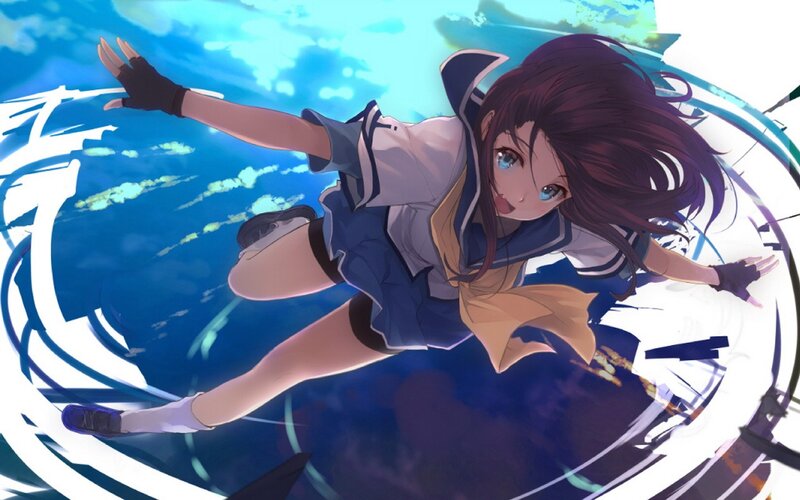 anime girl in school uniform