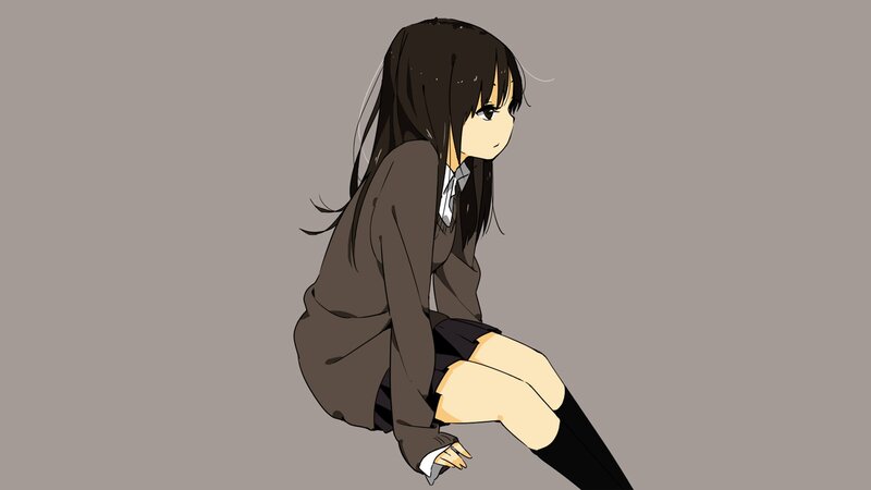 anime girl in school uniform