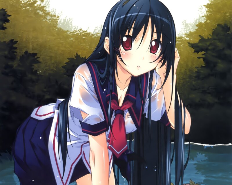 anime girl in school uniform