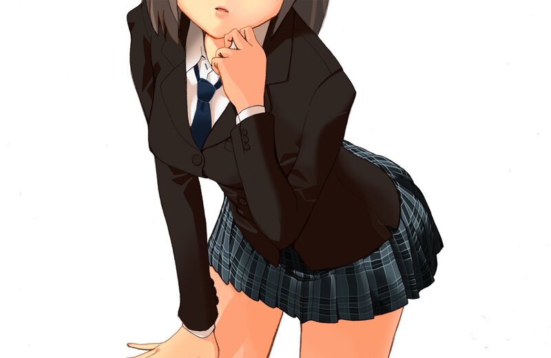 anime girl in school uniform