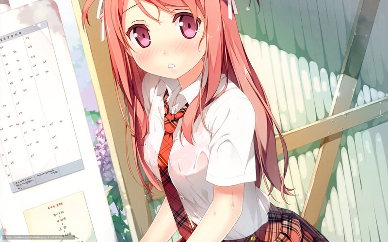 Anime girl in school uniform
