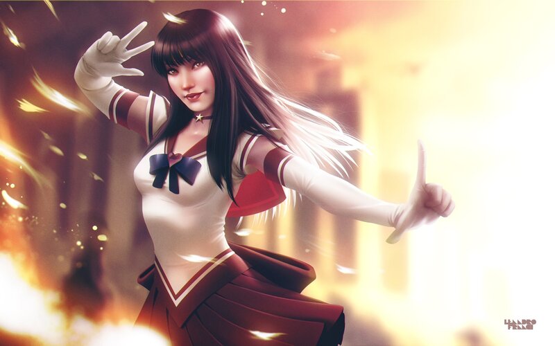 anime girl in school uniform