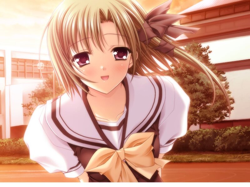anime girl in school uniform