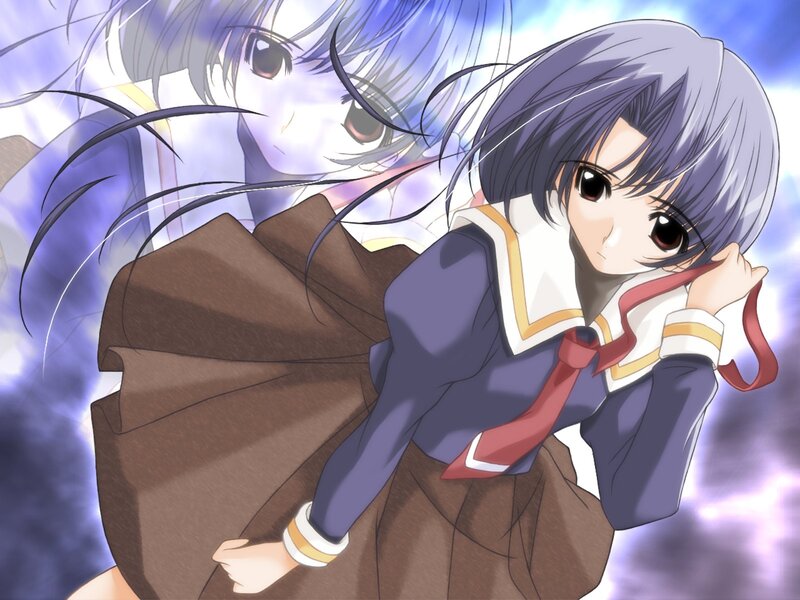 anime girl in school uniform