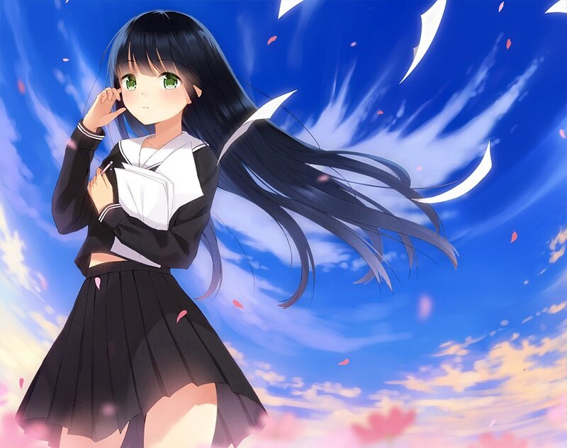 anime girl in school uniform