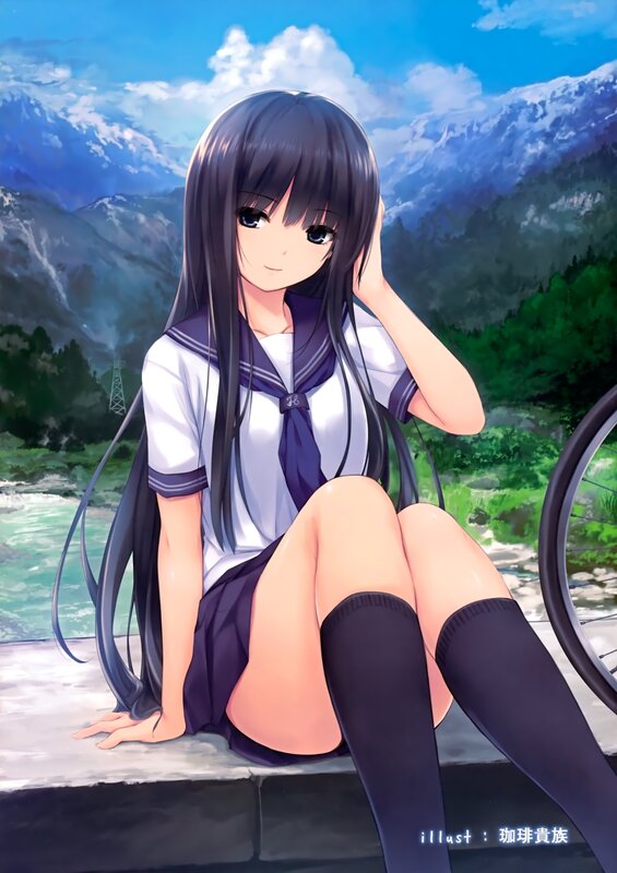 Anime girl in school uniform