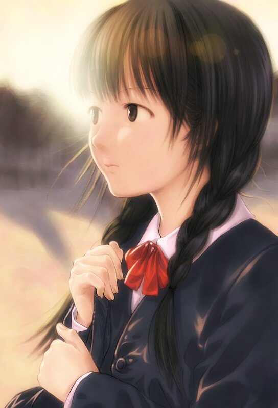 anime girl in school uniform