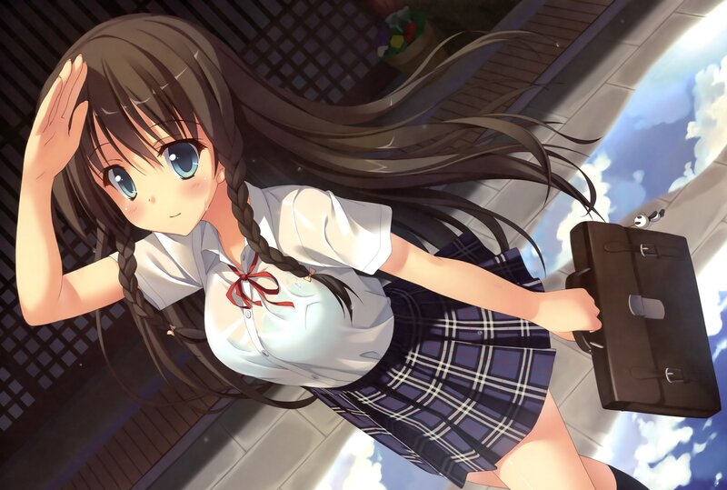 anime girl in school uniform