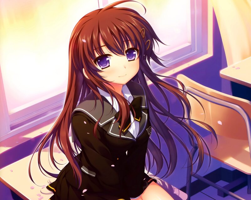 anime girl in school uniform
