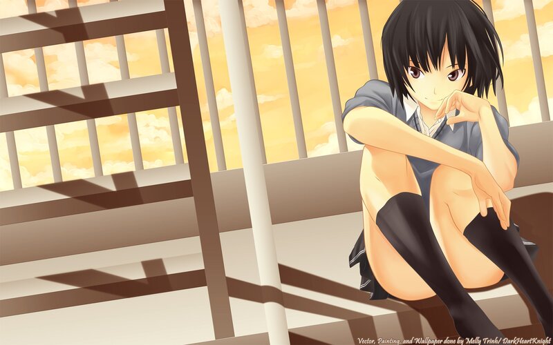 anime girl in school uniform