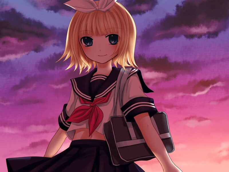 anime girl in school uniform
