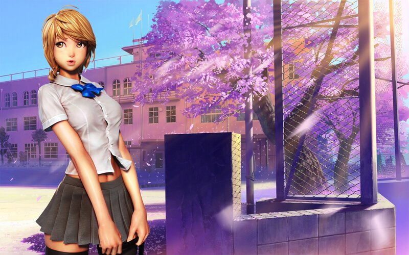 anime girl in school uniform