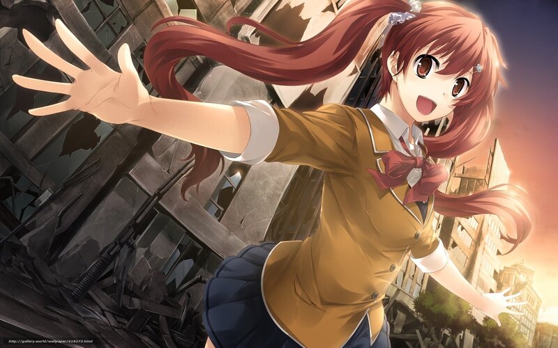 anime girl in school uniform