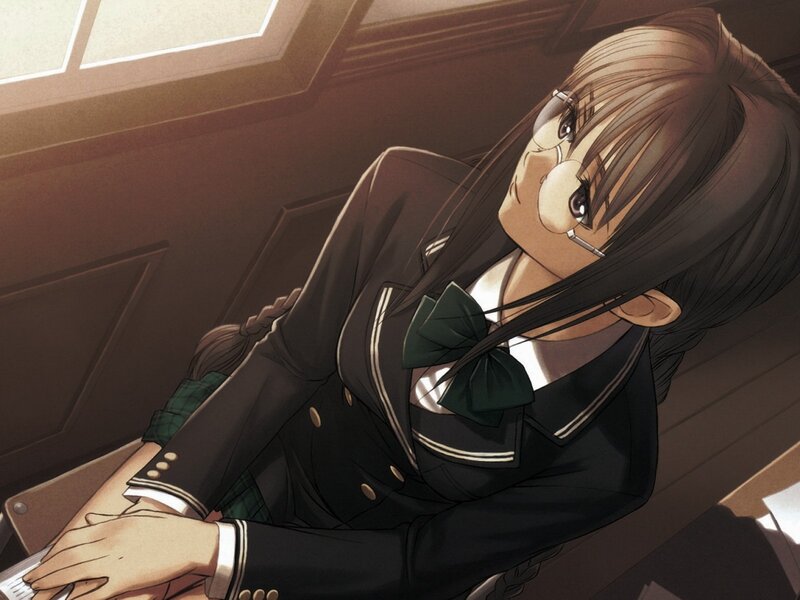 anime girl in school uniform