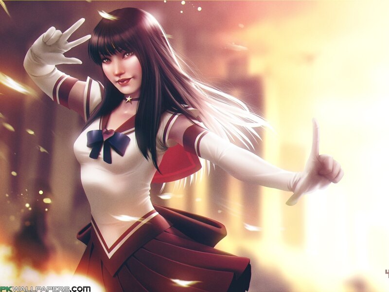 anime girl in school uniform