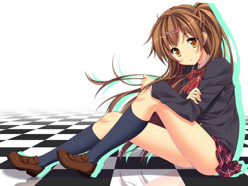 anime girl in school uniform