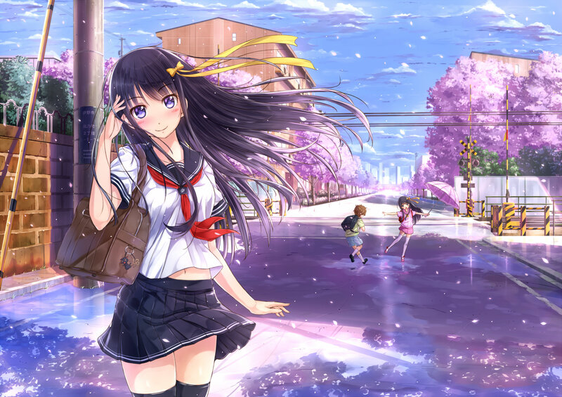 Anime girl in school uniform