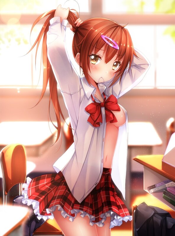 anime girl in school uniform