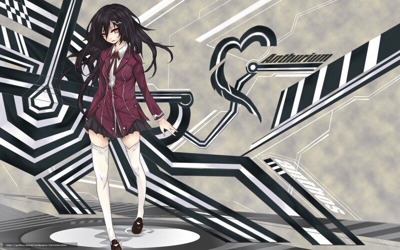 Anime girl in school uniform