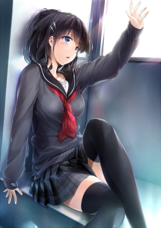 anime girl in school uniform