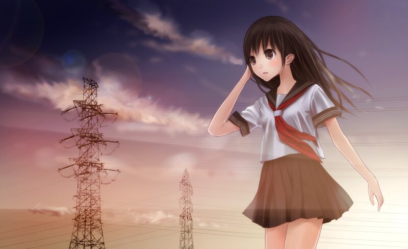 anime girl in school uniform