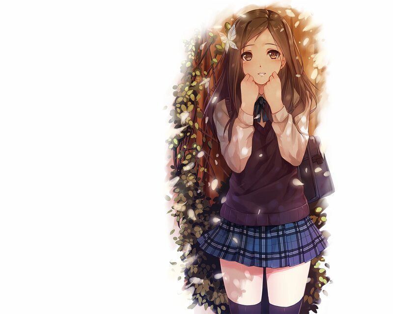 anime girl in school uniform