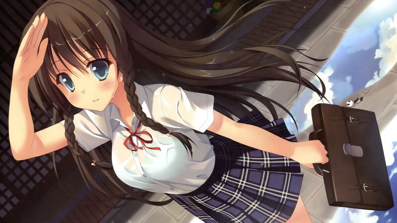 anime girl in school uniform