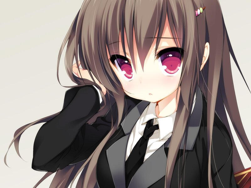 anime girl in school uniform