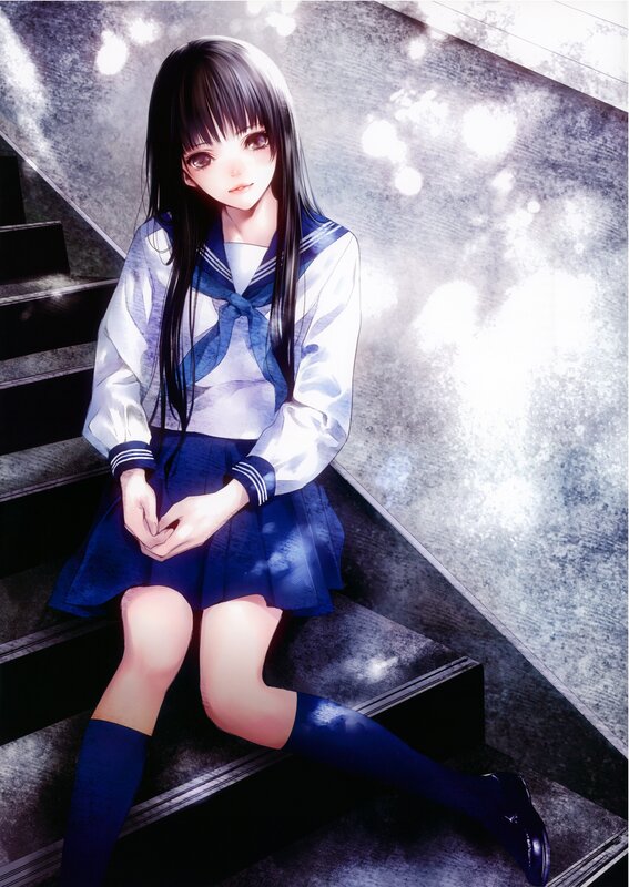 anime girl in school uniform