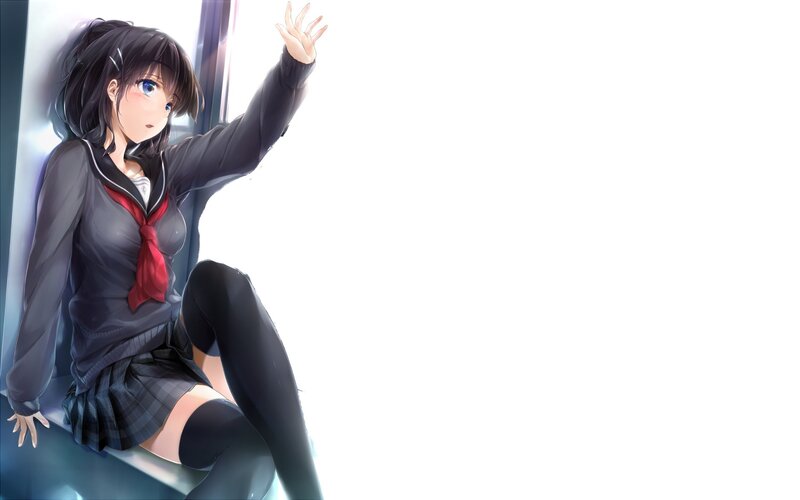 anime girl in school uniform