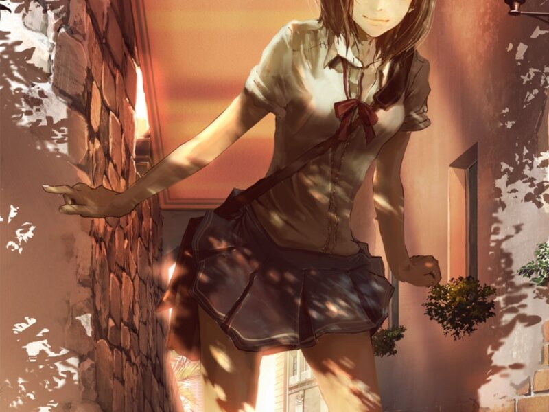 anime girl in school uniform