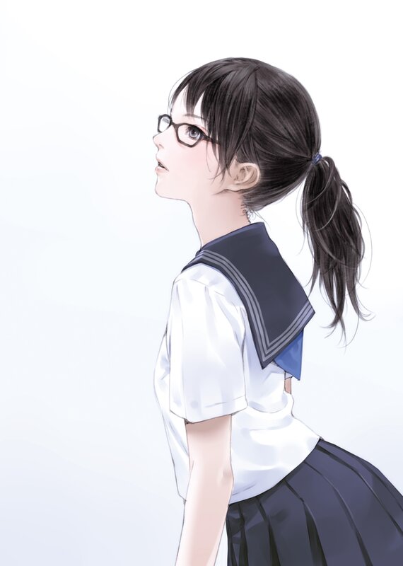 anime girl in school uniform