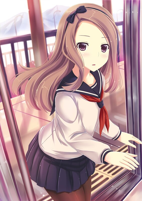 anime girl in school uniform